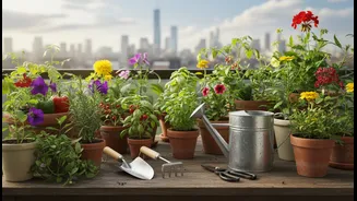 Balcony Gardening Works Better When Tools And Water Stay Nearby