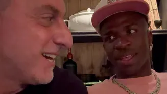 Luciano Huck encontra Vini Jr e fala de Virginia: ‘Você veio vigiar?’