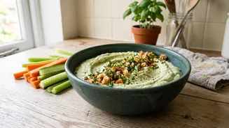How stale bread crumbs and finely chopped herb stems add texture and flavor to homemade vegetable dips