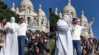 Indian Tourists Chant Slogans In Paris, While Street Performer Urges Them To Calm Down; Video Splits Internet | VIRAL