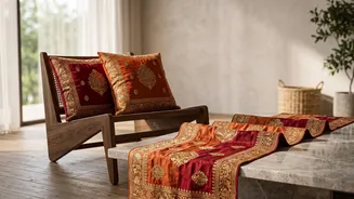 Craft Elegant Festive Cushion Covers And Table Runners From Vintage Silk Sarees Today