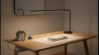 Why minimalist workspace organization relies on smart lighting and hidden cable management ideas