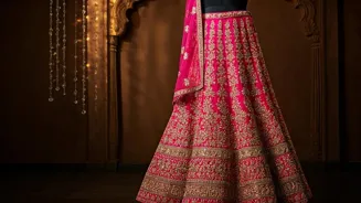 Mannara Chopra Wows in Pink Lehenga for Garba