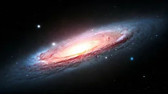 Pink Nebulae Glow in Far-Off Galaxy