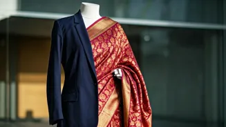 Saree and Blazer: Stylish Office Party Looks