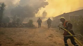 Wildfire RAVAGES southern France; rescue ops on