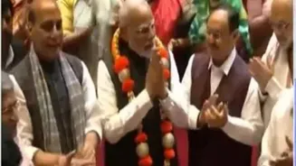 PM Modi felicitated for Op Sindoor at NDA meet