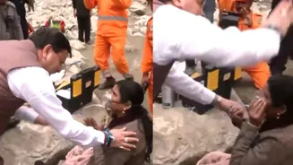 Uttarakhand CM Comforts Landslide Victims
