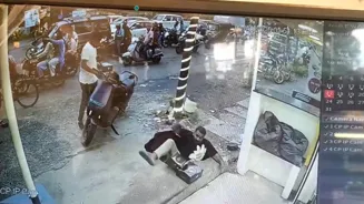 Man Falls into Pit After Road Caves In