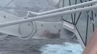 Cruise Passenger Trapped in Waterslide!