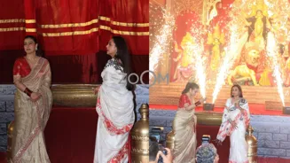 Kajol, Rani Mukerji soak in Durga Pujo festivities