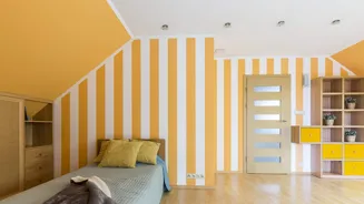 Transform your bedroom walls with masking tape