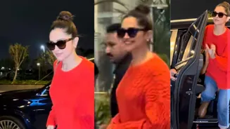Deepika Padukone's Red Outfit Wows At Airport