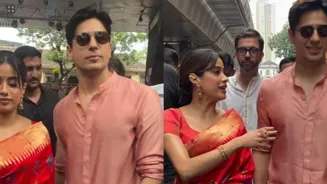 Sidharth And Janhvi Pray At Temple Barefoot