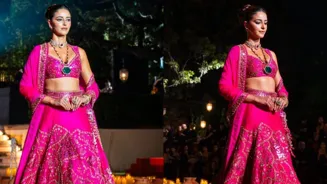 Ananya Panday Stuns In Pink Lehenga