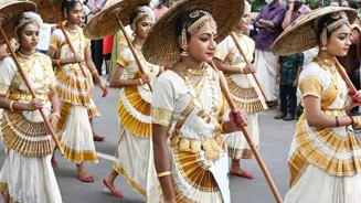 Wear Kasavu Saree on Onam 2025 Thiruvonam