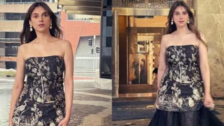 Aditi Rao Hydari Wows in Black Strapless Gown