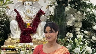 Janhvi Kapoor Seeks Success at Lalbaugcha Raja
