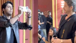 Aryan Khan Turns Cameraman For SRK At Premiere