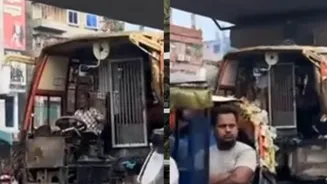 Bus Missing Front Startles Dhaka Residents