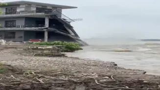 House Collapses as River Floods in Himachal