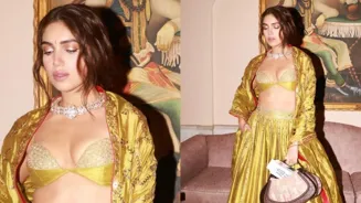 Bhumi Pednekar Wows In Gold Lehenga