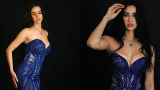 Disha Patani Stuns in Blue Gaurav Gupta Gown