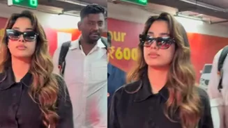 Janhvi Kapoor Wows in Black and Bootcut Jeans