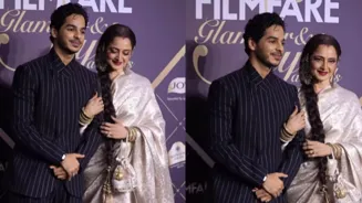 Ishaan Khatter Respects Rekha on Red Carpet