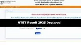NTET Result 2025 Released Online