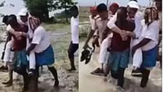 MP Carried Through Flood Area in Bihar