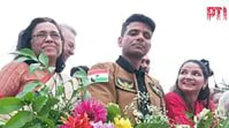 IAF Officer Shukla Welcomed After ISS Mission