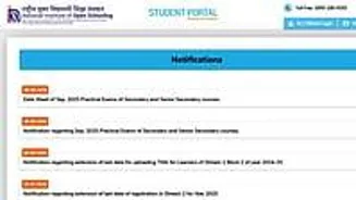 NIOS Class 10, 12 Practical Exam Dates Released