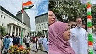 Owaisi Brothers Hoist Flag for Independence Day